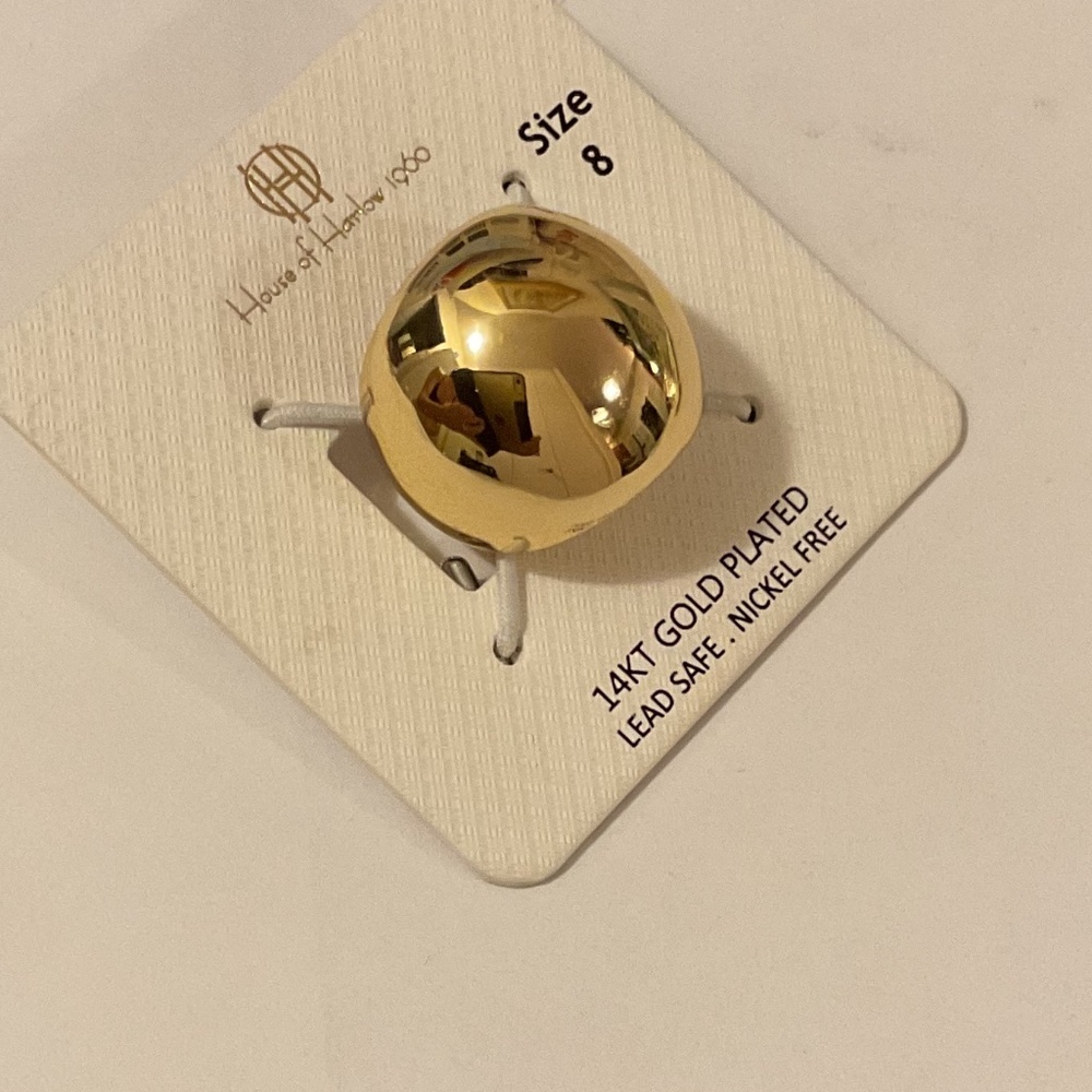 NWT House of Harlow Gold Ring Sz 8 - Picture 2 of 7